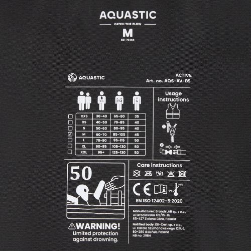 Vestă de siguranță AQUASTIC Active 50N roșu