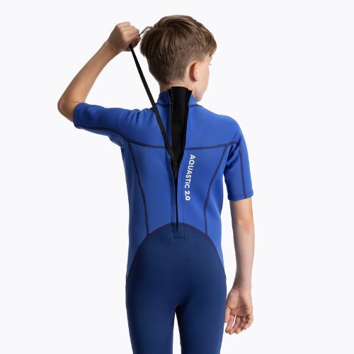 Spumă de înot pentru copii AQUASTIC Wavey Jrb 2 mm albastru marin/albastru
