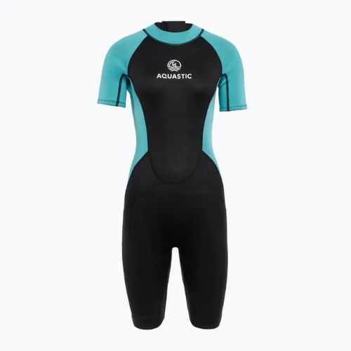 Spumă de înot pentru femei AQUASTIC Wavey WMNS 2 mm negru/mentă