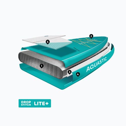 Placă SUP AQUASTIC Touring 12'6" verde