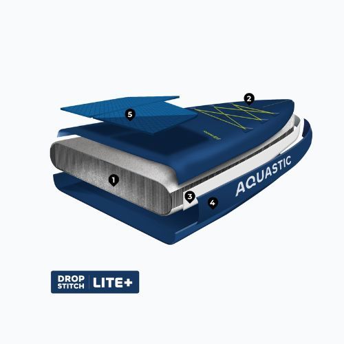 Placă SUP AQUASTIC Touring 12'6" albastru închis