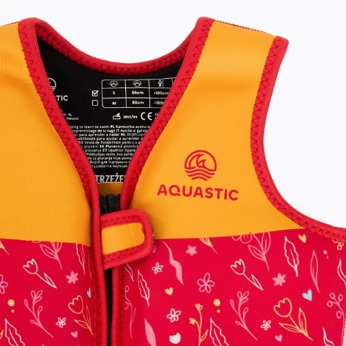 Vestă de siguranță pentru copii AQUASTIC Junior roz/galben