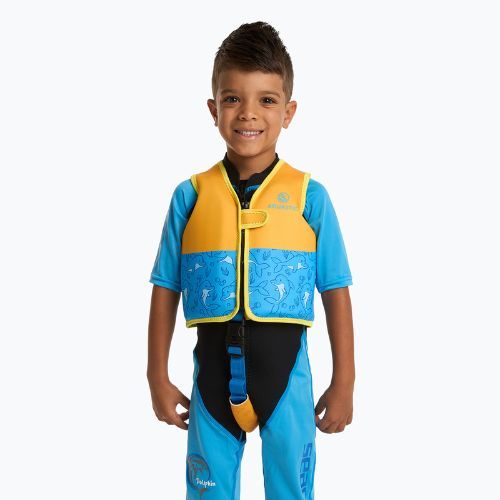 Vestă de siguranță pentru copii AQUASTIC Junior albastru