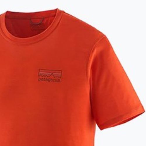 Tricou pentru bărbați  Patagonia Cap Cool Merino Blend Graphic Shirt fitz roy strata/pollinator orange