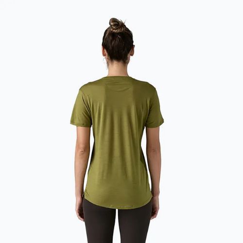 Tricou pentru femei Patagonia Cap Cool Merino Blend Graphic Shirt fitz roy strata: rinsed green