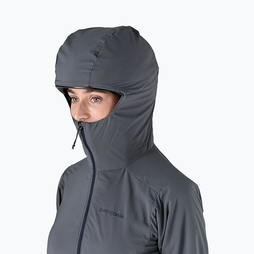 Jachetă hibrid pentru femei Patagonia Nano-Air Ultralight cu fermoar complet și glugă, culoarea albastru închis