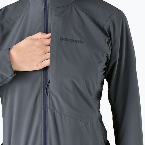 Jachetă hibrid pentru femei Patagonia Nano-Air Ultralight cu fermoar complet și glugă, culoarea albastru închis