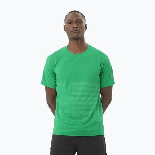 Tricou de alergare pentru bărbați Salomon Sense Aero Tee GFX parakeet / spearmintme