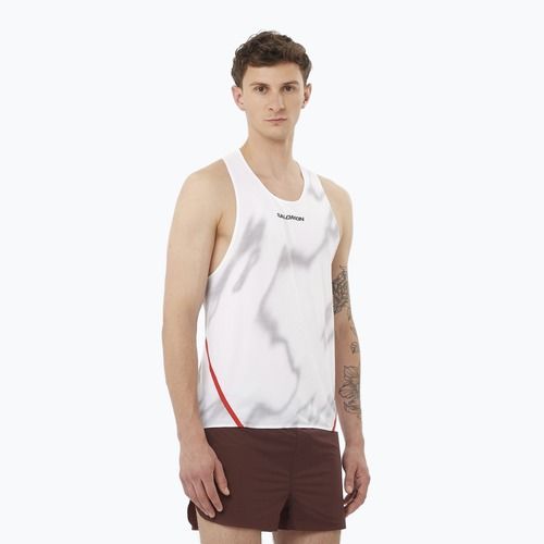 Tank top de alergare pentru bărbați Salomon S/Lab Speed Singlet white / andorra