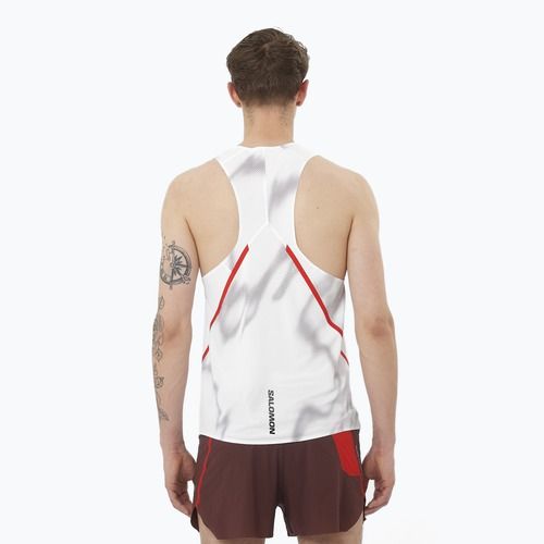 Tank top de alergare pentru bărbați Salomon S/Lab Speed Singlet white / andorra