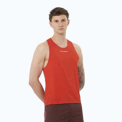 Tank top de alergare pentru bărbați Salomon S/Lab Speed Singlet flery red