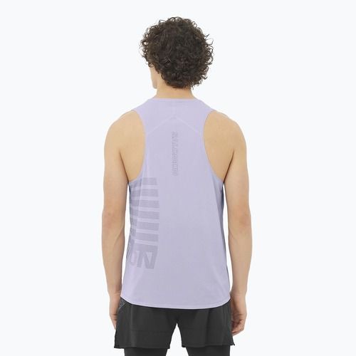 Tank top de alergare pentru bărbați  Salomon Sense Aero Singlet GFX cosmic sky