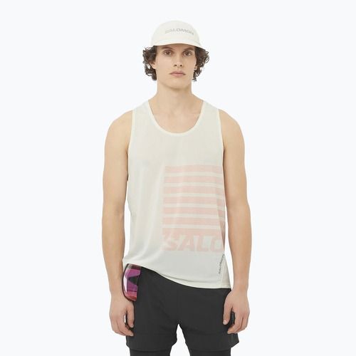 Tank top de alergare pentru bărbați Salomon Sense Aero Singlet GFX icicle