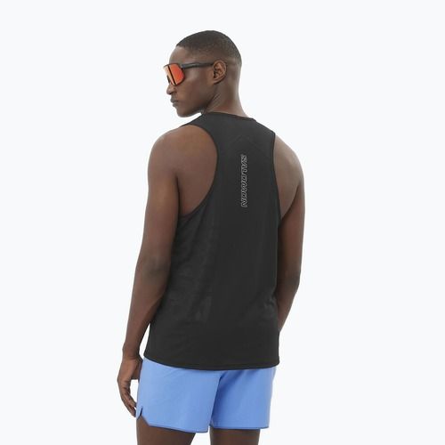 Tank top de alergare pentru bărbați  Salomon Sense Aero Singlet GFX deep black