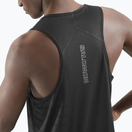 Tank top de alergare pentru bărbați  Salomon Sense Aero Singlet GFX deep black