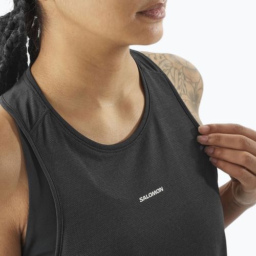 Tank top de alergare pentru femei Salomon SHAKEout Core Tank deep black