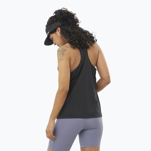 Tank top de alergare pentru femei Salomon SHAKEout Core Tank deep black