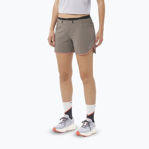 Pantaloni scurți de alergare pentru femei Salomon Sense Aero 5" iron/neon flame
