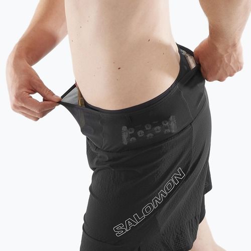 Pantaloni scurți de alergare pentru bărbați Salomon Sense 2IN1 deep black