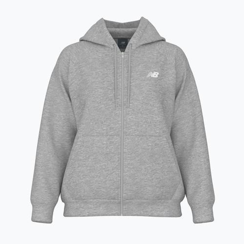 Tricou pentru femei New Balance Fleece Logo Full Zip gri atletic