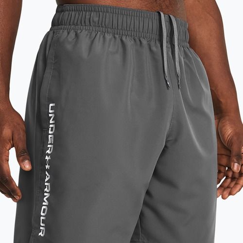 Pantaloni scurți de antrenament pentru bărbați Under Armour Woven Wordmark castlerock/white