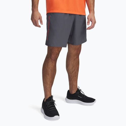 Pantaloni scurți de antrenament pentru bărbați Under Armour Woven Wordmark castlerock/fire