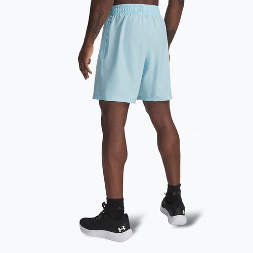Pantaloni scurți de antrenament pentru bărbați Under Armour Woven Wordmark stream/black