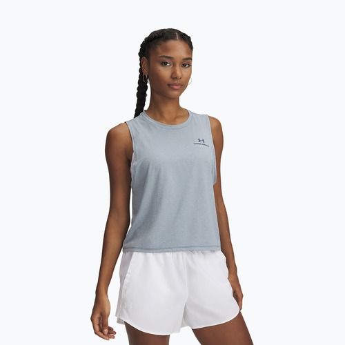 Top de antrenament pentru femei Under Armour Rush Energy Crop Tank downpour gray/downpour gray