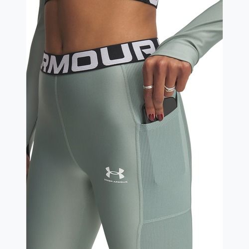 Colanți pentru femei Under Armour HeatGear Rib silica green/silica green/white
