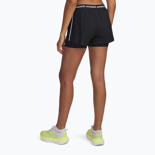 Pantaloni scurți de antrenament pentru femei Under Armour Tech Play Up 2in1 black / black / white