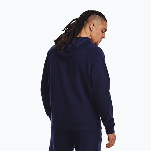 Bluză pentru bărbați Under Armour Rival Fleece Logo HD midnight navy/white