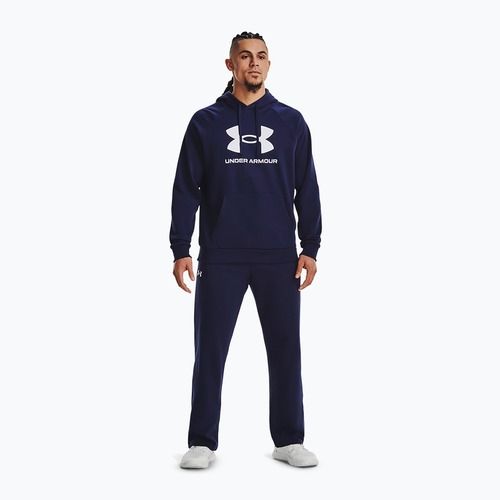Bluză pentru bărbați Under Armour Rival Fleece Logo HD midnight navy/white