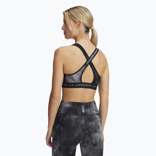 Sutien de antrenament Under Armour Crossback Mid Print black/titan gray/titan gray