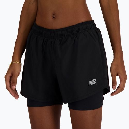 Pantaloni scurți de alergare New Balance Sport Essentials 2IN1 pentru femei, negri