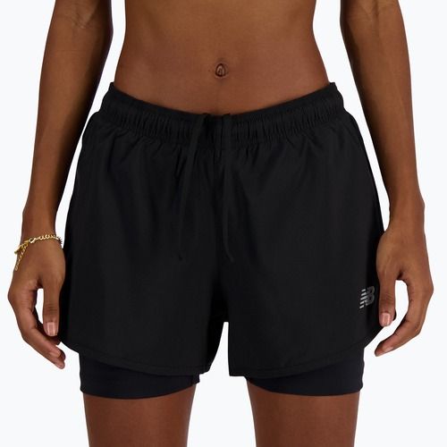 Pantaloni scurți de alergare New Balance Sport Essentials 2IN1 pentru femei, negri