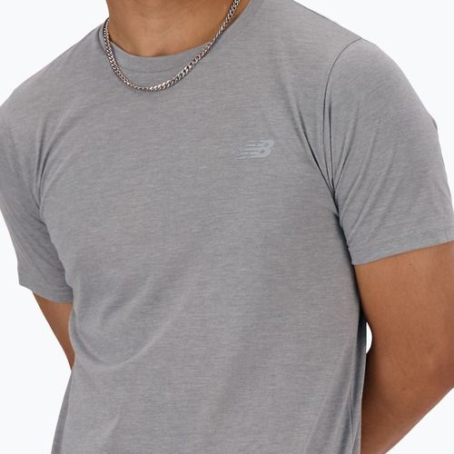Tricou gri New Balance Sport Essentials Heathertech pentru bărbați