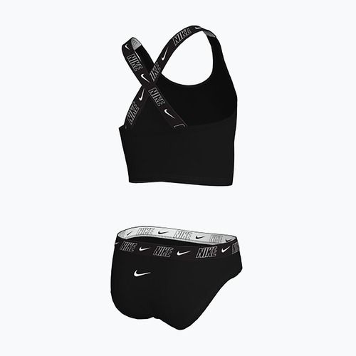 Costum de baie din două piese pentru copii Nike Logo Tape Crossback Midkini black