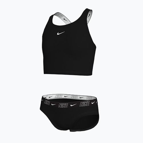 Costum de baie din două piese pentru copii Nike Logo Tape Crossback Midkini black