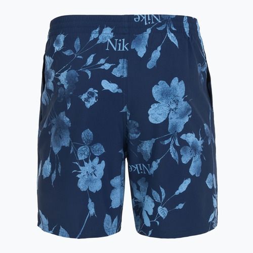 Șort de înot pentru bărbați Nike Fine Floral 7" Volley midnight navy