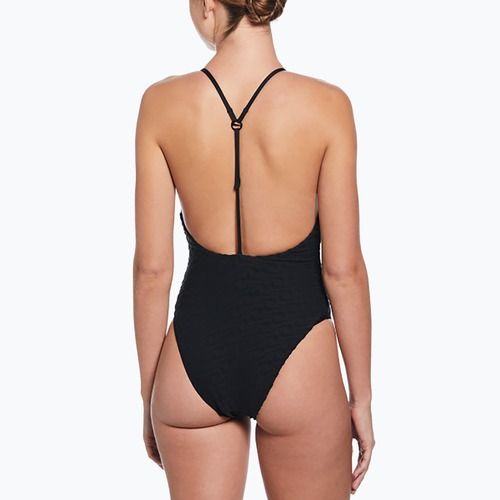 Costum de baie dintr-o piesă pentru femei Nike Swoosh Link Y-Back black