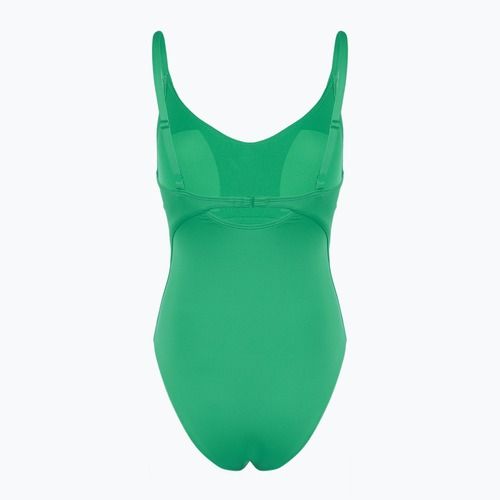 Costum de înot dintr-o piesă pentru femei Nike Essential V-Neck stadium green