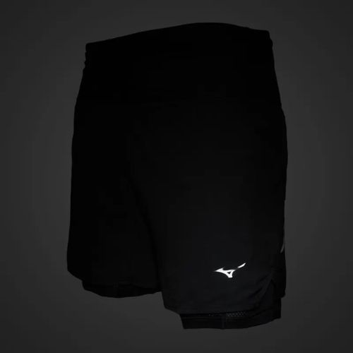 Pantaloni scurți de alergare pentru bărbați Mizuno Trail ER 2IN1 black