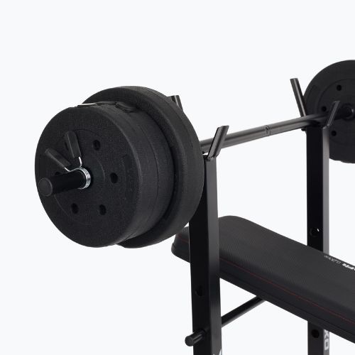 Bancă de antrenament  XTREXO BenchFit Lite cu suport și bară neagră
