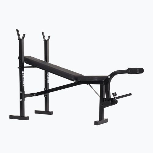 Bancă de antrenament  XTREXO BenchFit Lite cu suport și bară neagră