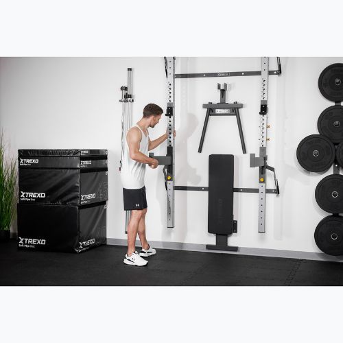 Aparat de perete XTREXO Mercury cu bancă și suport de discuri negru