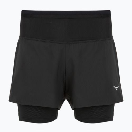 Pantaloni scurți de alergare pentru femei Mizuno Trail ER 2IN1 black