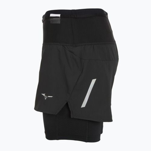 Pantaloni scurți de alergare pentru femei Mizuno Trail ER 2IN1 black