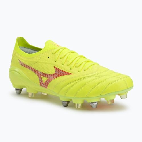 Încălțăminte de fotbal pentru bărbați Mizuno Morelia Neo IV β Elite MIX safety yellow/fiery coral 2/safety yellow