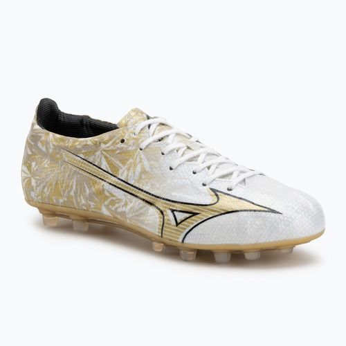 Încălțăminte de fotbal pentru bărbați Mizuno Alpha Japan AG white/ge gold/black