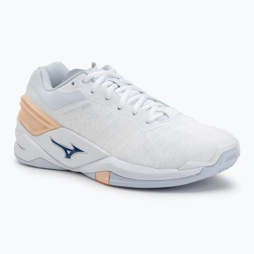 Încălțăminte de handbal pentru femei  Mizuno Wave Stealth Neo white/navy peony/peach parfait